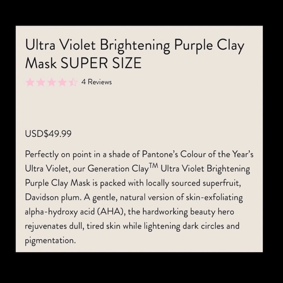 Generation Clay Brightening Purple Clay Mask. - Picture 4 of 6
